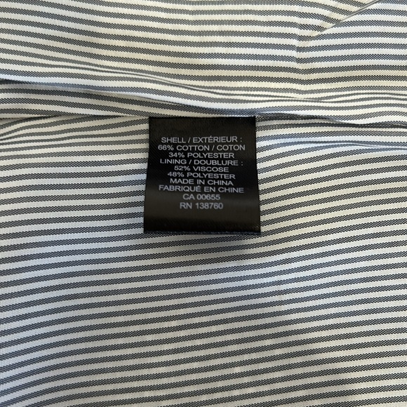 RW&CO. Twill Pencil Skirt with Front & Back Slit. Size 4. Dark Blue & White - Picture 7 of 7